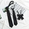 Cinza Carbono Escuro Gravata de Estudante Amarrada à Mão Gravata Borboleta para Uniforme de Estudante Estilo Universitário JK Japonês Camisa Sem Gravata Tendência Feminina