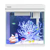 Tanque de Peces Ultra Transparente Hecho a Sí Mismo Acuario para Sala de Estar de Escritorio Tanque Pequeño de Vidrio para el Hogar para Personas Perezosas