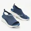 Sandálias Transfronteiriças Novas Verão 2024 Sapatos Femininos de Malha com Bico Peixe Sapatos Esportivos Casuais Femininos com Solado Macio Salto Baixo Tamanho Grande