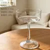 Estilo ins retro vidrio de pie alto vidrio de nicho pequeño vaso de cóctel clásico vaso de champán color caramelo macarrón de pie alto