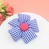 Ins estilo coreano Primavera Fresco cuadros flor de cinco pétalos tela flor pequeña accesorios decoraciones diy accesorios para tocado de niña