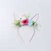 Amazon transfronterizo nuevo Pascua gato cabeza de flor europea y americana moda mujer flor artificial conejo de peluche diadema