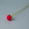 Flor Artificial Única Terminada, Flor Eterna, Ramo Tejido a Crochet, Rosa Burbuja Tejida a Mano para el Día de San Valentín, Flor Artificial
