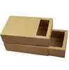 Caja de embalaje tipo cajón de papel Kraft plegable, impresión directa de fábrica, caja para té, café, pastel, caja de regalo hecha a mano