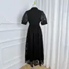 Ropa de Mujer de Comercio Exterior, Foto Real de Vestido de Verano de Alta Gama Estilo Francés con Ceñido a la Cintura, Bordado Pesado, Cuello en V, Multicolor y Diseño Elegante