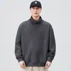 Novedad Primavera y Otoño 2025 Suéter de Punto con Cuello Alto para Hombre, Holgado y Versátil, Estilo Japonés, Color Sólido, Retro, Sudadera Pulóver para Parejas