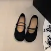 Sapatos Baixos Redondos Estilo Retro Francês Pretos para Mulheres 2026 Novo Estilo Primavera e Outono Que Podem Ser Combinados com Saias Sapatos Mary Jane de Solado Macio
