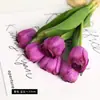 Ramo de tulipanes hidratantes de 6 ramas atado a mano decoración del hogar flor para novia en boda Tulipán flor artificial de tulipán