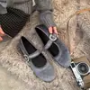 Zapatos Planos para Mujer Estilo Francés Primavera 2026 Nuevo Diseño Retro Zapatos Planos de Ballet Boca Baja Zapatos Mary Jane con Pedrería