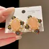 Pendientes Vintage de Aguja de Plata con Diamantes, Forma Redonda, Estilo de Corte, Lujo Ligero, Diseño Exquisito, Pendientes de Nicho