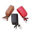 Bolsa para Llaves de Coche de Doble Capa para Hombre de Cuero Genuino Exportación Cuero Vacuno Gran Capacidad Almacenamiento Simple Bolsa para Llaves de Hogar Universal para Mujer