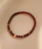 Pulseira de Granada Natural, Nova Bolsa da Sorte Moeda Estilo Chinês, Pulseira de Contas, Contas de Transferência Exquisitas, Pulseiras Empilháveis Atacado