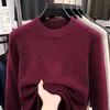 2026 nuevo tejido de punto grueso de invierno para hombres de mediana edad y ancianos, suéter jacquard de cuello redondo Puyuan al por mayor