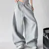 Pantalones Deportivos de Pierna Ancha Casuales Sueltos Estilo Coreano para Mujer, Adecuados para Figuras Ligeramente Robustas, Pantalones Deportivos Casuales de Pierna Recta