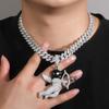 Colgante de ángel enmascarado de hip-hop europeo y americano, collar creativo y personalizado con flecha de Cupido, chapado en oro y incrustaciones de diamantes.