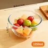 Vidrio de Borosilicato Alto con Tapa Recipiente para Amasar Resistente al Calor Recipiente Antiadherente Espesado Gran Capacidad Bol para Batir Huevos Bol para Hornear Bol para Ensalada Vidrio