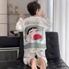Pijama infantil para meninos 2026 novo estilo primavera e outono algodão puro manga longa estiloso roupa de casa para adolescentes e meninos mais velhos