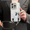 Cordón de Muñeca con Lazo Adecuado para Apple 16E Hilo de Pluma Funda para Teléfono Móvil 13Promax Gama Alta 15 Nuevo Modelo para Mujer 14