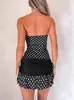 Nuevo producto transfronterizo: Moda primavera/verano estilo europeo y americano, simple y sexy, elegante vestido sin tirantes con cintas y minifalda ajustada al cuerpo