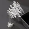 Conjunto de Pulsera Abierta y Anillo para Mujer con Diseño Exagerado Personalizado de Venta Caliente Transfronteriza, Conjunto de Joyería Estilo Punk Vintage