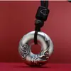 Cinco Estilos de Collar Ping An Kou: Cien Bendiciones, Mantra de Seis Caracteres, Pixiu, Carácter Fu Grande, Paz y Alegría, Cordón Negro Chino, Unisex
