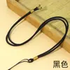 Colgante simple ajustable con cordón de jade, colgante hecho a mano, cuerda, joyería de cristal de ágata dorada, cadena de clavícula, collar de cuerda