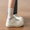 Tênis de Lona Estilo Coreano Feminino 2026 Novo Verão Cano Baixo Sola Grossa Sapatos Brancos Versátil Estudante Casual Esportivo Tênis Único