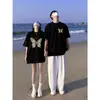 Camisetas de Algodão Penteado Puro para Casal, Marca de Moda de Verão Disoo, Tops de Manga Curta Estilo Francês de Nicho Inspirados em Designers