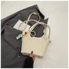 Bolso de Mano Simple de Textura de Alta Gama para Mujer 2025 Nuevo Primavera Estilo Coreano Bolso Balde Moda Retro Bolso Bandolera de Hombro
