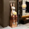 Escultura de Arte de Vidrio Abstracta de Conejo Sentado de Orejas Largas para Vestíbulo de Villa, Hotel, Oficina de Ventas, Centro Comercial, Decoración Grande de Pie