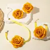 Accesorios Transfronterizos Europeos y Americanos, Collares de Flores de Tela Estilo Pequeño Fragante, Elegante y con Estilo Juego de Joyería de Flores Tridimensionales para Mujer