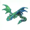 Dragón Volador de Doble Cuerno Impreso en 3D con Alas, Articulado Flexible Móvil Gradiente Láser Modelo Popular Juguete para Niños