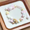 Pulsera de Cuentas de Oso Suave y Linda, Exquisita Pulsera Trenzada de Cuentas de Dibujos Animados para Niñas, Pulsera de Diseño Exquisito