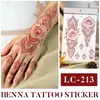Nuevas Pegatinas de Tatuaje de Encaje de Henna Roja Transfronterizas con un Toque de Lujo, Pegatinas de Tatuaje Temporales Realistas para el Dorso de la Mano, Estilo Indio, En Stock