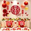 Set de Decoración de Habitación de Boda para la Habitación del Novio y la Novia, Decoración para Casa Nueva para Bodas, Bolas de Panal de Abeja de Alta Gama de Moda