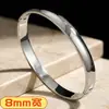Pulsera con Hebilla Simple Brillante Estilo Europeo y Americano Estilo Frío 8 mm de Ancho Sin Logo Pulsera de Acero Inoxidable para Pareja Pulsera