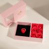 Caja de anillo de resina con forma de rosa roja creativa para el Día de San Valentín, moda transfronteriza entre Europa y Estados Unidos, anillo de personalidad simple, joyería