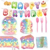 Artículo Caliente de Amazon Squishy Decoraciones para Fiestas Temáticas Vajilla Banderines de Tirar Arreglo de Ambiente de Fiesta Accesorios para Photo Booth Registro