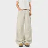 Pantalones Cargo Color Beige con Estilo High Street Americano para Hombre, Pantalones Casuales Deconstruidos de Marca Trendy High Street, Color Sólido Nuevo Estilo para Todas las Estaciones, Juventud