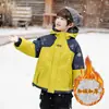 Chamarra Cortavientos con Forro de Polar Bloque de Color Ropa Exterior Niños Otoño/Invierno 2026 Estilo Nuevo Ropa Acolchada Engrosada de Algodón Relleno de Algodón