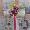 Nuevos tiradores de puerta florales versátiles para respaldo de silla de boda al aire libre, decoraciones florales para escaleras, decoraciones para coche de boda en la iglesia y accesorios florales artificiales.