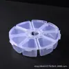Caja Plástica Redonda de 8 Compartimentos de Colores para Cuentas, Joyería, Pedrería, Caja de Almacenamiento de Escritorio para Manualidades, Caja Organizadora para Ferretería y Piezas de Pesca