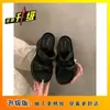 Sandálias de Solado Grosso para Mulheres, Novo Estilo Verão 2026, Salto Plataforma, Chinelos Slip-On com Design de Laço, Moda Casual de Nicho