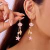 Europa y Estados Unidos joyería nueva transfronteriza temperamento simple textura concha estrella de mar aretes nicho diseño de lujo aretes