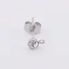 Moda de súper hada venta caliente joyería pequeña accesorios de joyería de acero inoxidable personalidad DIY accesorios de aguja de cuatro puntas aretes de botón de diamante