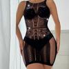 Tz143 Ropa Íntima Sexy Brillante con Diamantes Calientes Transfronteriza para Mujer Falda que Cubre la Cadera Ropa de Malla Body Medias Lencería