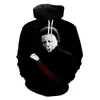Cos Moonlight Panic Horror Horror Horror Vestido Suéter Impresión 3D Moda Europea y Americana Halloween Sudadera con Capucha