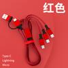 Cable de datos directo de fábrica tres en uno para Android Huawei Carga rápida 3A Tejido diamante cable de carga uno a tres