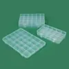 Caja de Rejilla Fija con Ranura para Tarjeta de PP Transparente Transfronteriza 10 Compartimentos 15 Compartimentos 24 Compartimentos 28 Compartimentos Caja Dispensadora Pequeña para Productos Aretes Cuentas de Arroz