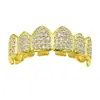 Venta Caliente Europea y Americana Hiohop Coloridos Zirconia Completa Hip-Hop Dientes de Oro Rejillas Grill de Tendencia en Tiktok Venta al por Mayor Transfronteriza
